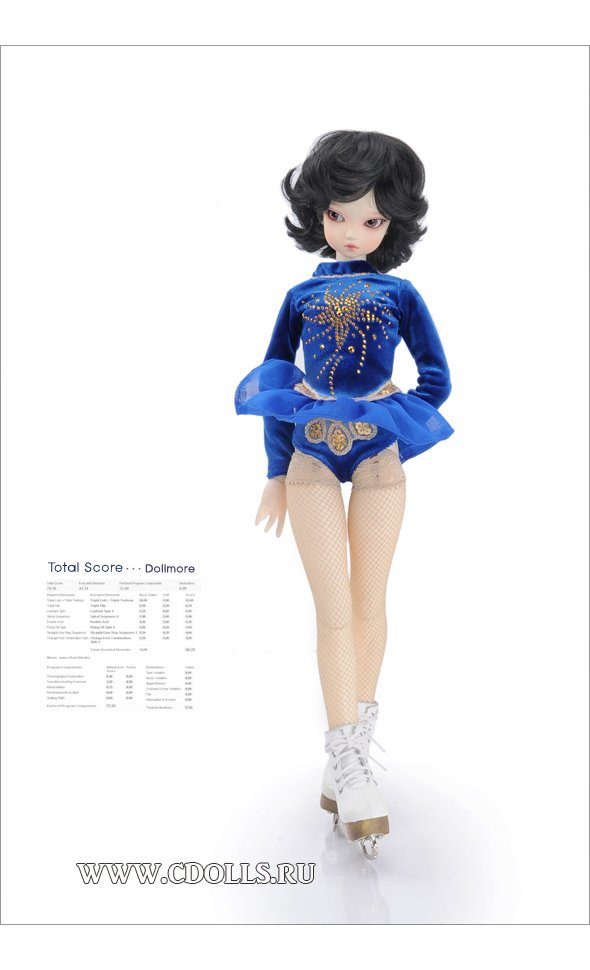 Комплект одежды Dollmore Moonshine Skate For Girl (Фигурное катание: цвет на выбор-Синий для кукол Доллмор) - фото