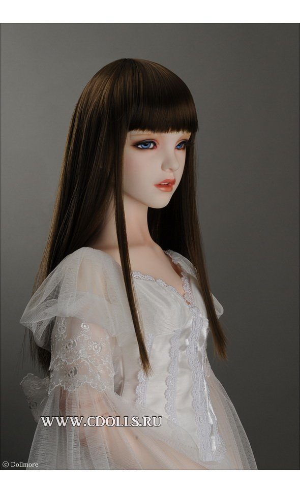 Прямой парик Dollmore Forest Straight Wig - Maroon (Форест цвет каштановый размер 33-36 см для кукол Доллмор) - фото