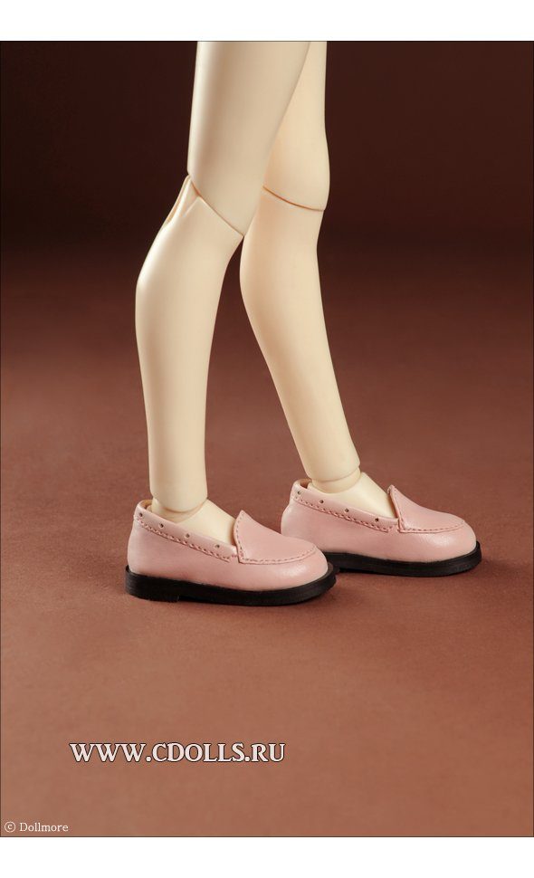 Dollmore Comcom loafer (Лоферы размера MSD цвет розовый для кукол Доллмор) - фото