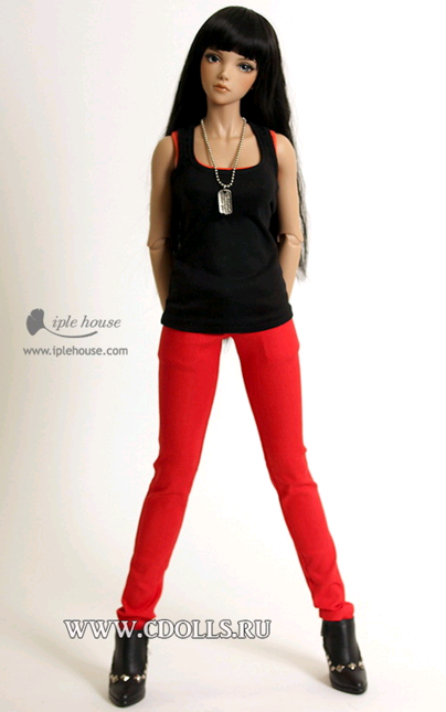 Iplehouse Woman Mango sleeveless T (Майка без рукавов Манго черная для кукол Иплхаус 70 см) - фото