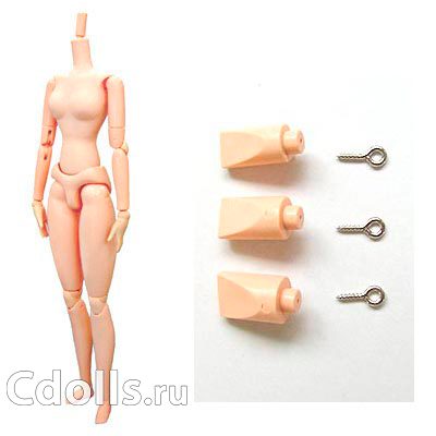 Женское тело куклы Obitsu Body Female Soft Bust Type S Whity (без магнитов белый цвет грудь S для кукол Обитсу / Пуллип) 27 см - фото
