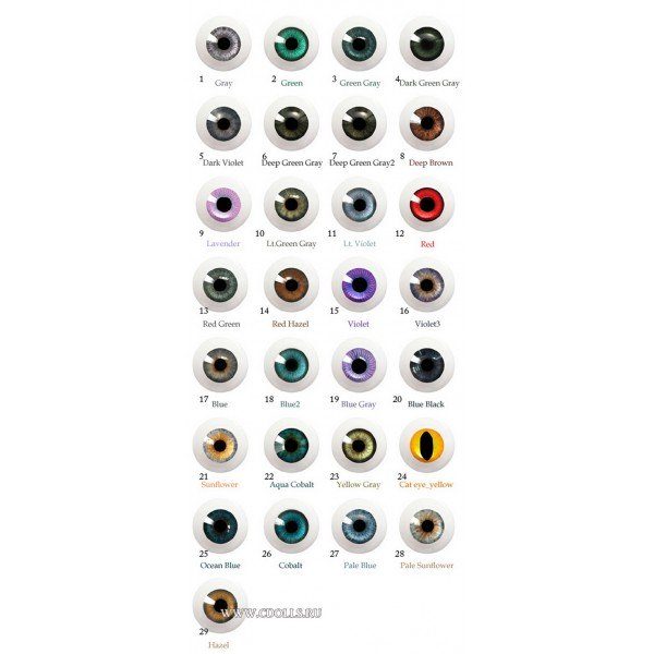 Glib Eyes Dark Green Grey (Глаза акриловые 10 мм цвет 4 - Темный Серо-Зеленый для кукол Глиб) - фото