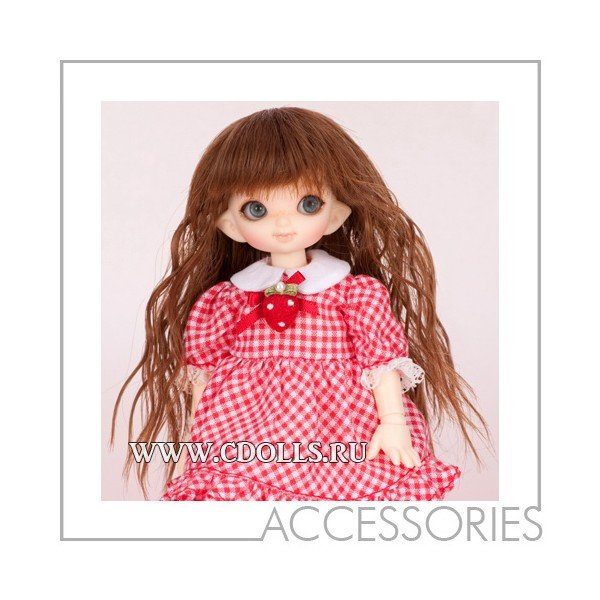 FairyLand Wig PFSW-02 for puki Multi Head (Парик цвет коричневый для кукол Пуки Мультихеад Фейриленд) - фото