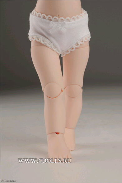 Dollmore Basic Type Panty White (Трусики с кружевной отделкой белые для кукол Доллмор 26 см) - фото