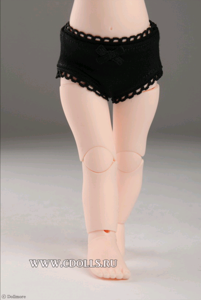 Dollmore Girl Basic Panty Black (Трусики с кружевной отделкой чёрные для кукол Доллмор 26 см) - фото