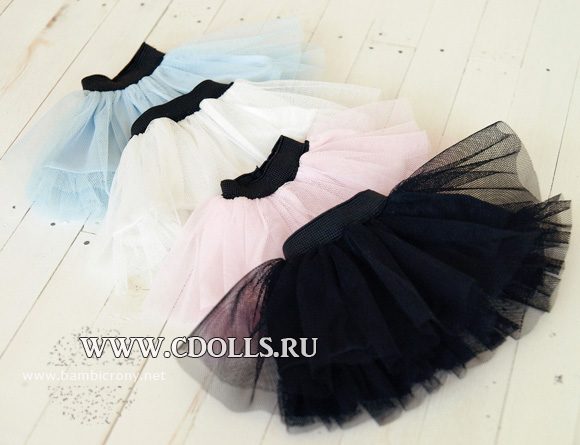 Bambycrony Ballerina skirt (Юбка-пачка белая для кукол Бембикрони 43 см) - фото