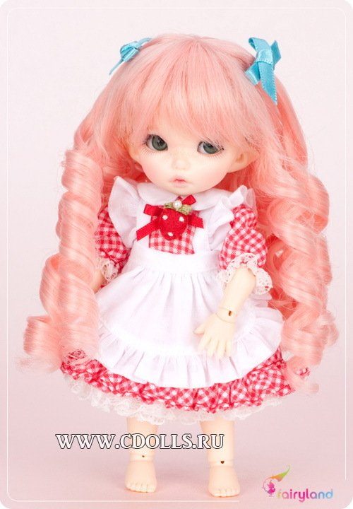 Fairyland Wig PFW-02 (Длинный волнистый парик: цвет розовый для кукол ПукиФи Фейриленд) - фото