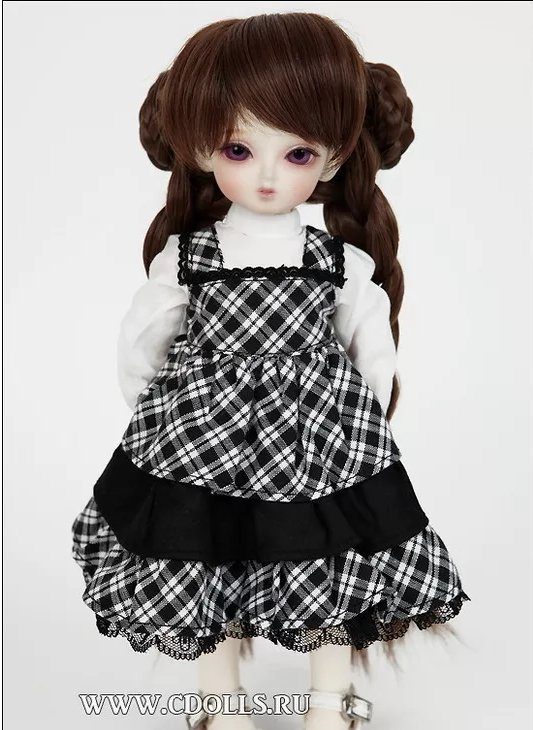 Парик Luts CDW-36 For Honey Delf (Длинный парик коричневый размер 15-17,5 см для кукол Латс) - фото