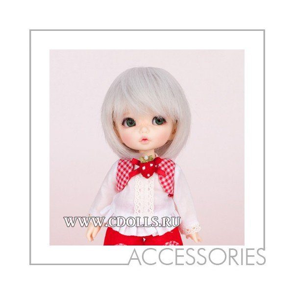 Fairyland Wig PFW-08 (Парик-каре светло-серый для кукол ПукиФи Фейриленд) - фото