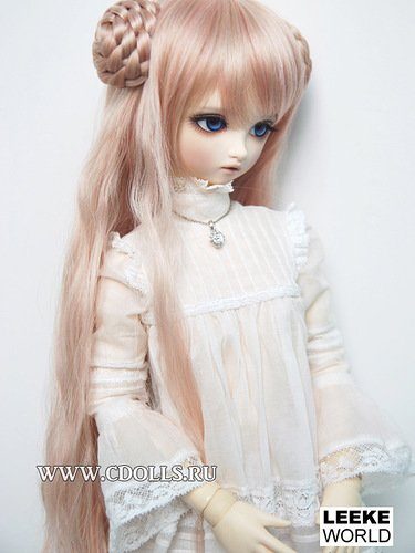 Leekeworld Wig LR-098_E﻿﻿ (Парик с длинными волосами в стиле Звёздных Войн размер 20,5 - 23,5 см светло-коричневый для кукол Ликиворлд) - фото