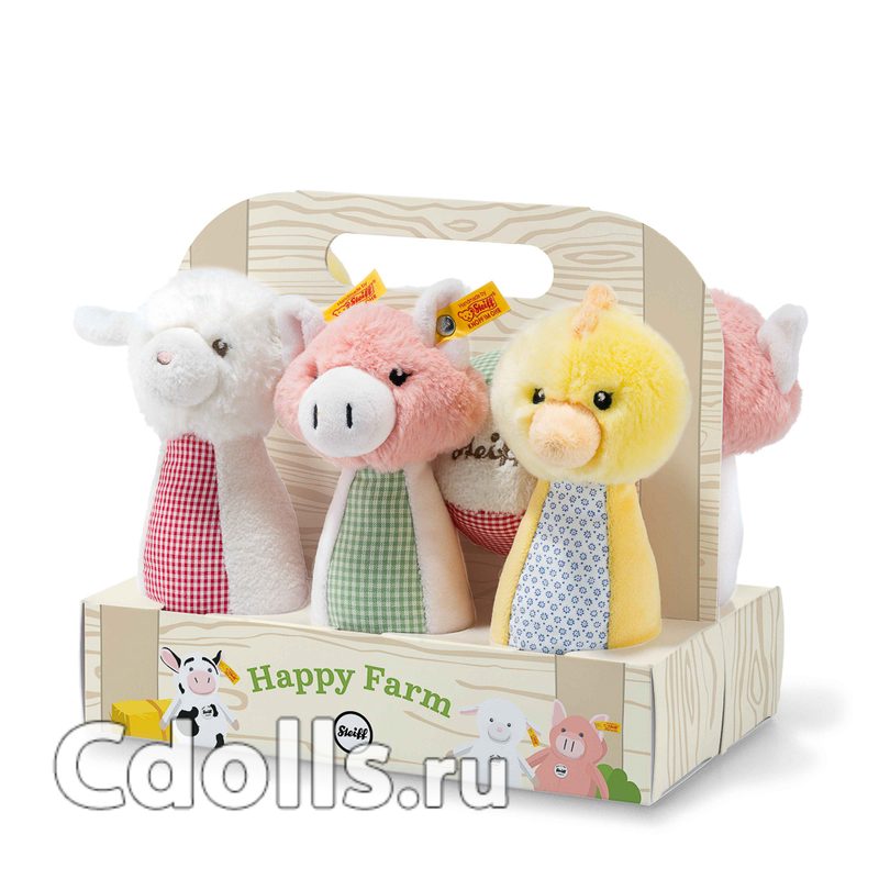 Набор мягких игрушек для игры в кегли Steiff Happy Farm Skittles Set (Штайф Счастливая ферма 20 см) - фото