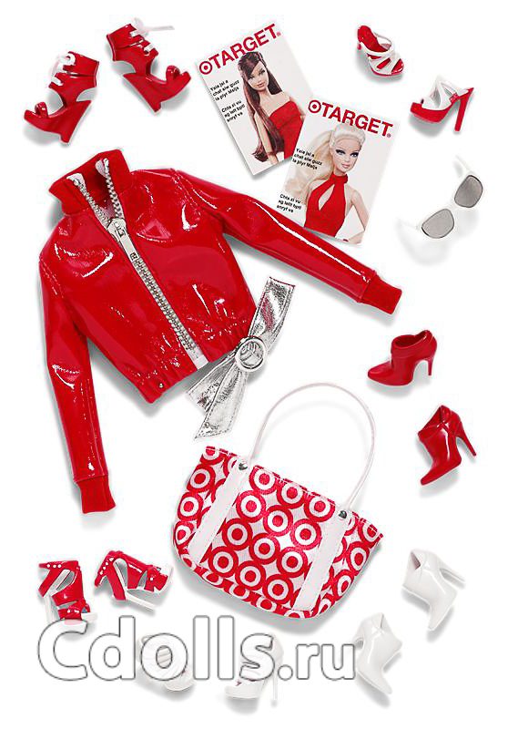 Комплект одежды и аксессуаров Barbie Basics Look No. 02—Collection Red (Набор №2 из Красной Коллекции для кукол Барби) - фото