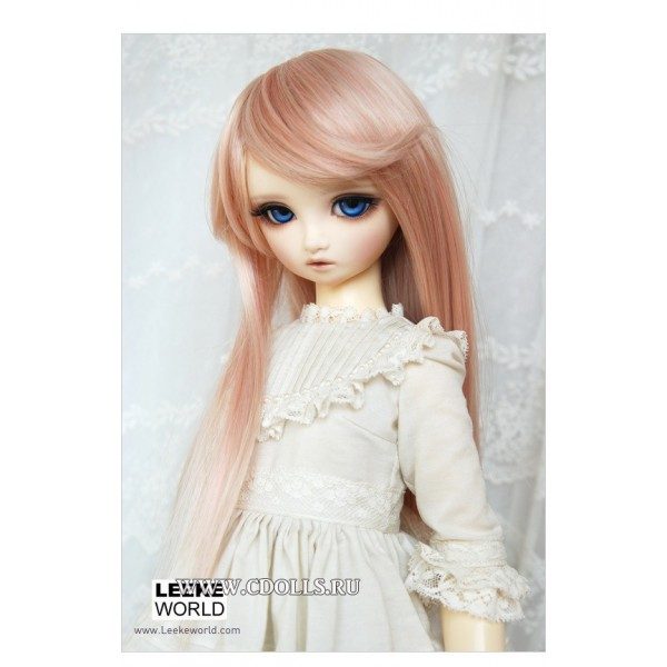 DollGa Wig LR-107_E Goldenrod (Длинный прямой парик с челкой золотистый размер 20,5-23,5 см для кукол ДоллГа) - фото