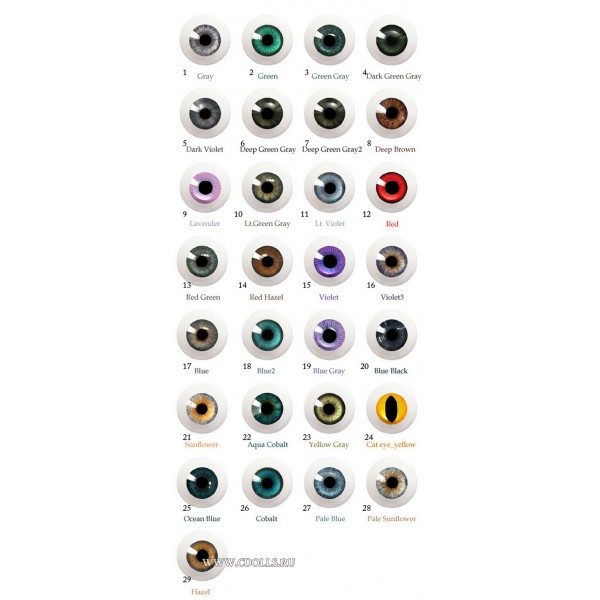 Glib Eyes Violet (Глаза акриловые 8 мм цвет фиолетовый для кукол БЖД) - фото