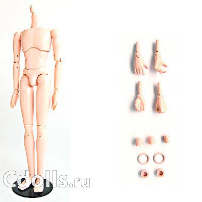 Мужское тело куклы Obitsu Body Male - Slim New Type with Magnet Natural (стройное с магнитами натуральный цвет для кукол Обитсу / Таянг) 27 см - фото