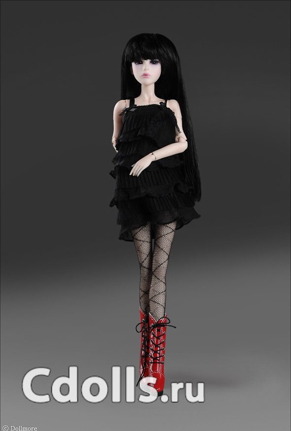 Dollmore 12 inches Shilla Boots Red (Лаковые сапоги на шнуровке цвет красный для кукол Пуллип 31 см / Блайз / Доллмор) - фото