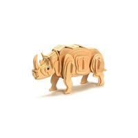 Конструктор 3D Деревянные пазлы Животные. Белый носорог - фото