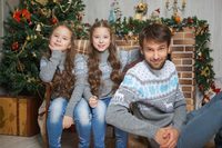 Свитер  скандинавский узор серый с белым - фото