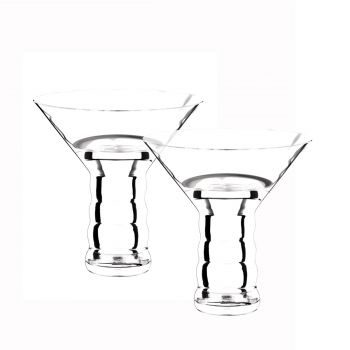 Набор бокалов для мартини Riedel The O 2 шт. по 280 мл., высота 117 мм, 280 мл., цвет - бело-голубой - фото