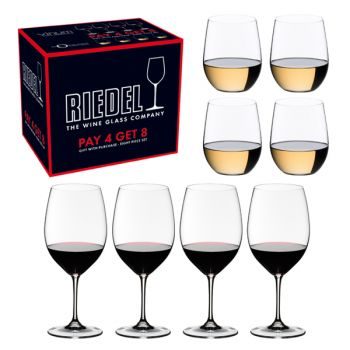 Набор фужеров «Pay 4, Get 8» Riedel Vinum 8 шт., цвет - бело-голубой - фото