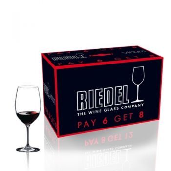 Набор фужеров «Pay 6, Get 8» Riedel Vinum 8 шт. по 610 мл., цвет - бело-голубой - фото