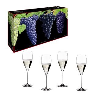 Набор бокалов для шампанского «Pay 3, Get 4» Riedel Vinum XL 4 шт., цвет - бело-голубой - фото