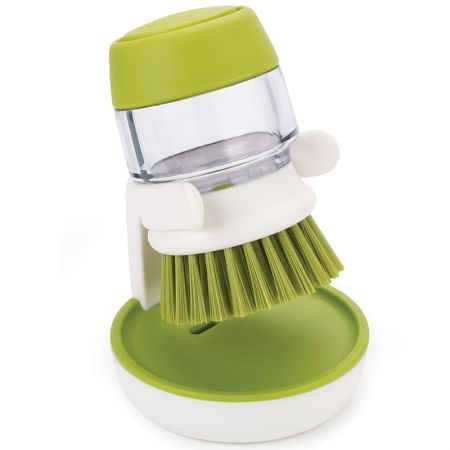 Щетка с дозатором моющего средства, Joseph Joseph Palm Scrub™, 8,8 х 13,5 х 9,5 см, зелёная - фото