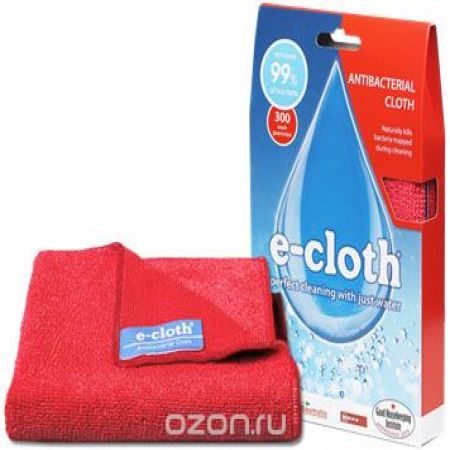 Антибактериальные салфетки для уборки, eCloth, квадрат 32 см, цвет - красный - фото