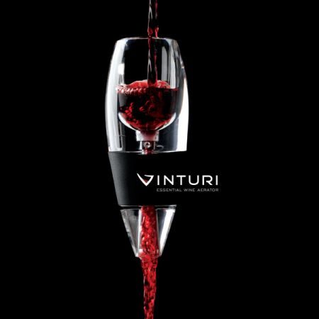 Аэратор для вина, Vinturi, высота 22.5 см, чёрный - фото