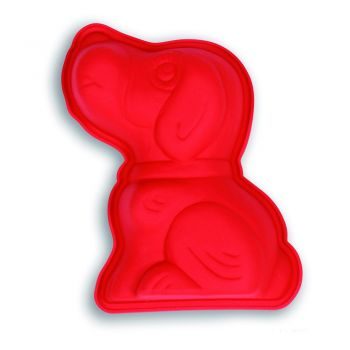 Формы для кексов Зверята, Silikomart Baby Line Щенок, 13х6 см, красная - фото