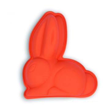 Формы для кексов Зверята, Silikomart Baby Line Кролик, 13х6 см, оранжевая - фото