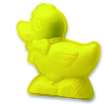 Формы для кексов Зверята, Silikomart Baby Line Утенок, 13х6 см, жёлтая - фото