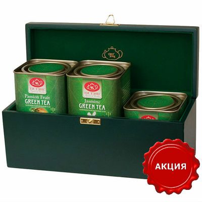 Чарующий зеленый           в деревянной шкатулке - фото