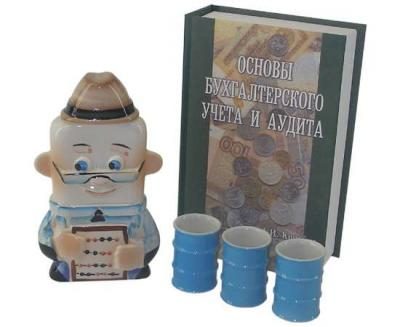 Подарочный штоф Бухгалтер + 3 рюмки - фото