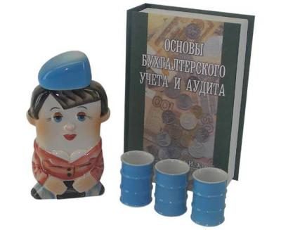 Подарочный штоф Бухгалтер (ж) + 3 рюмки - фото
