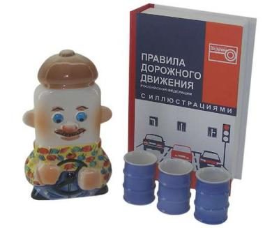 Подарочный штоф Водитель + 3 рюмки - фото