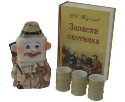 Подарочный штоф Охотник + 3 рюмки - фото