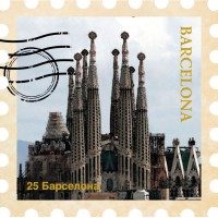 Магнит марка Города мира(Barcelona) - фото
