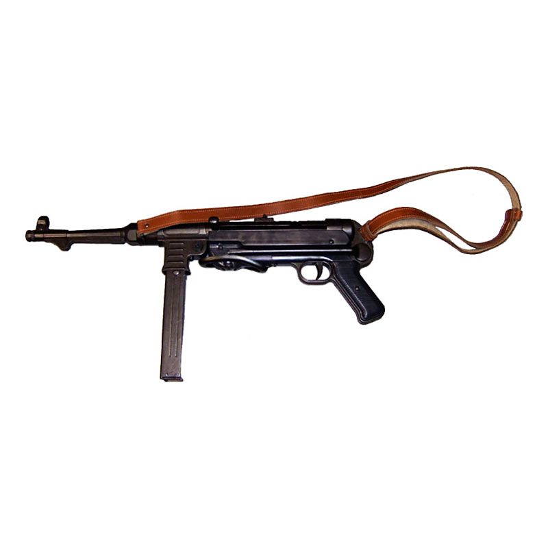 арт.1111.S Немецкий автомат Mp40 1940 г. на кожаном ремне - фото