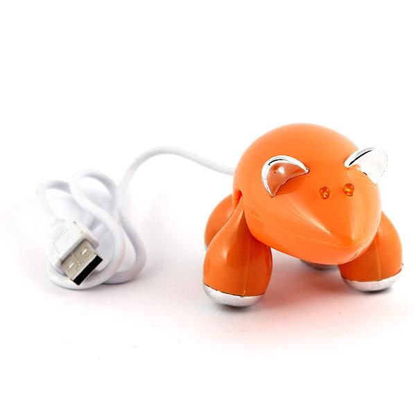 Разветвитель USB HUB Мышь(оранжевая) - фото