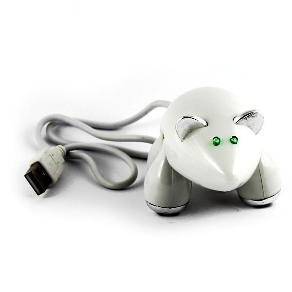 Разветвитель USB HUB Мышь(белая) - фото