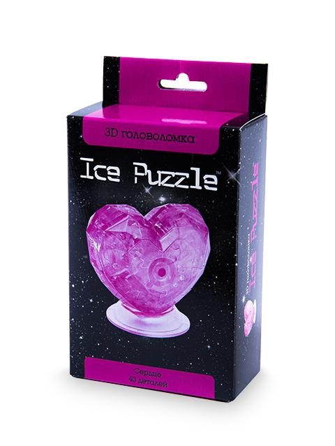 3D головоломка Ice puzzle  Сердце розовое - фото