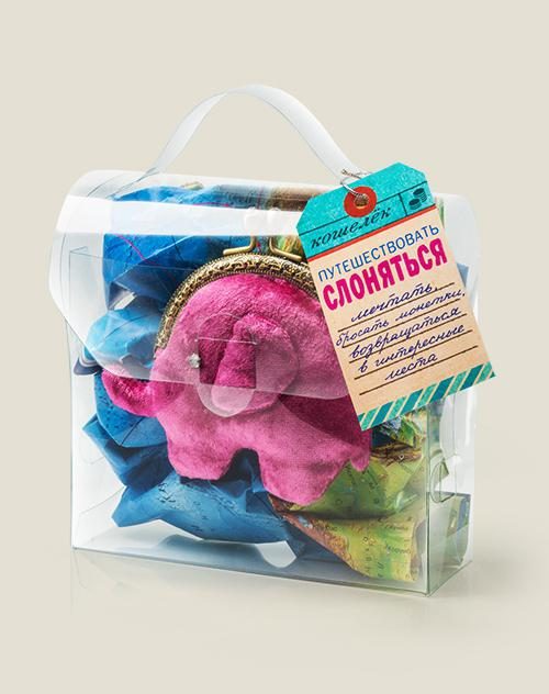 Кошелек-монетница Розовый слон - фото