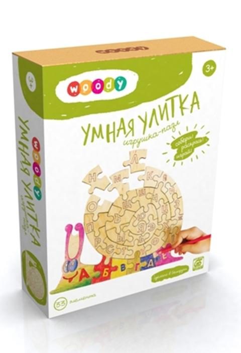 Деревянный пазл  Умная улитка - фото
