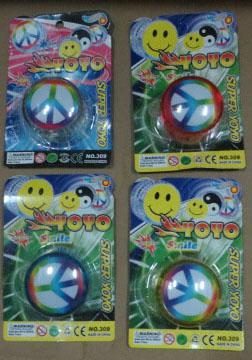 Волчок на шнуре YO-YO  Peace 2 красный - фото