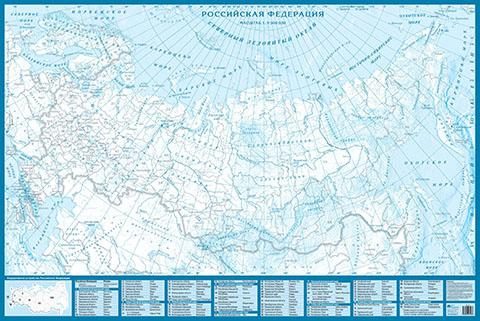 Контурная карта РФ настенная - фото