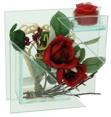 Подсвечник декоративный Роза Black Baccara - фото