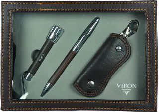 Подарочный набор VIRON: авторучка, ключница, фонарик - фото