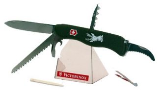 Солдатский нож Victorinox с фиксатором HUNTER 110мм Зеленый - фото