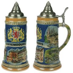 Пивная кружка коллекционная с крышкой Люксембург - фото